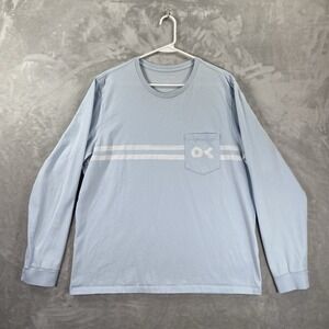 Outerknown T-Shirt men's XL Long Sleeve Pocket Tee Blue Striped Organic Cotton